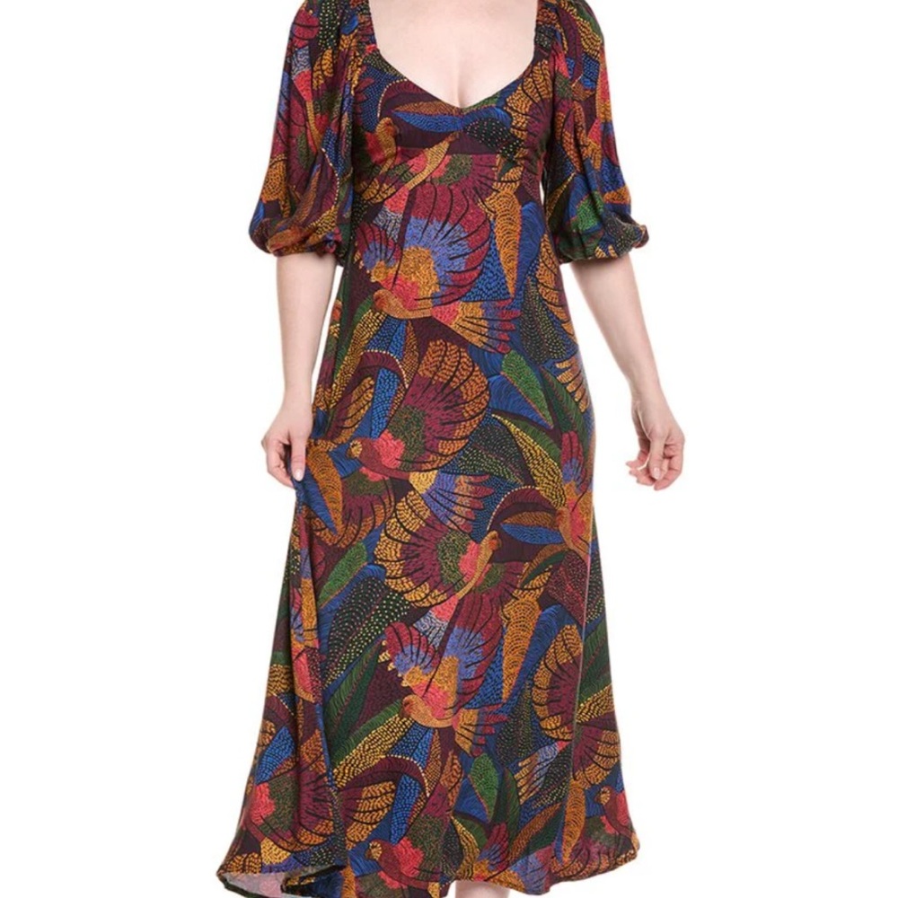 FARM Rio Dotted Macaws Maxi Dress size XS.